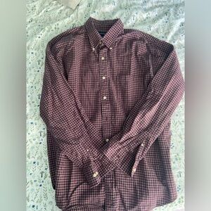 men’s lands end button up shirt